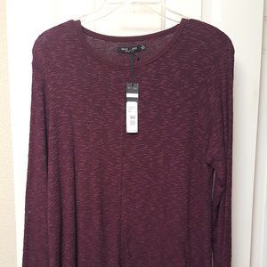 Long Sleeve, Gooseberry Purple w Feather Pattern